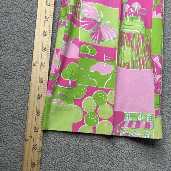 Vintage Lilly Pulitzer Golf Pants Size 0 Pink Green Retro White Label Patchwork - Picture 13 of 14